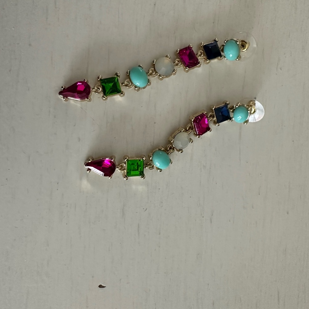 Rainbow dangly earrings